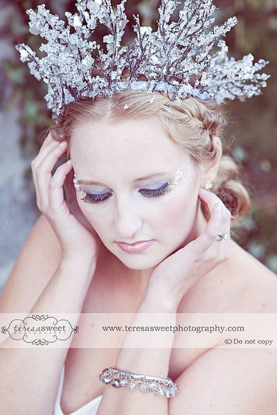 Winter Fairy/Snow Queen Crown--Faeryspell Creations-Custom Crown-Tiara-Wedding-Festival-Photo Prop
