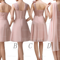 Blush pink bridesmaid dresses, short bridesmaid dresses, mismatched bridesmaid dresses, cheap bridesmaid dresses, PD15025 - Thumbnail 1