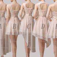 Champagne bridesmaid dresses, short bridesmaid dresses, mismatched bridesmaid dresses, simple bridesmaid dresses, cheap bridesmaid dresses, PD15033 - Thumbnail 1