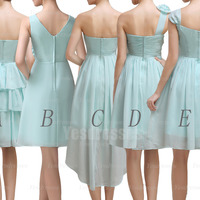 Blue bridesmaid dresses, short bridesmaid dresses, mismatched bridesmaid dresses, simple bridesmaid dresses, cheap bridesmaid dresses, PD15034 - Thumbnail 1