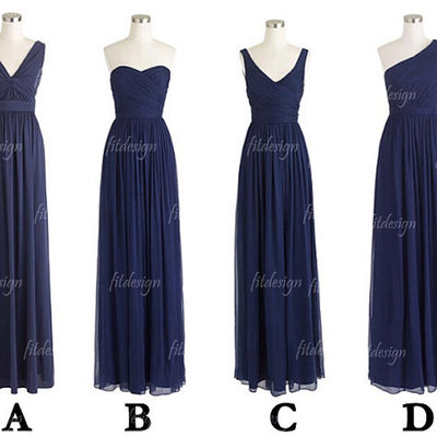 Navy blue bridesmaid dress, long bridesmaid dress, cheap bridesmaid dress, mismatched bridesmaid dress, bd14051