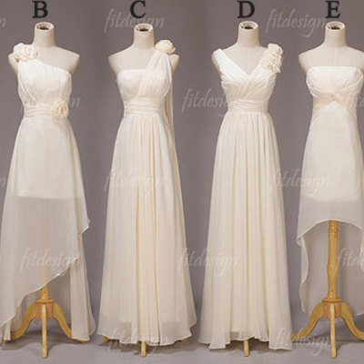 Ivory bridesmaid dress, long bridesmaid dress, cheap bridesmaid dress, mismatched bridesmaid dress, bd14056