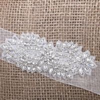 Iron Sew Rhinestone Crystal Wedding Bridal Craft DIY Applique Sash Dress Motif - Thumbnail 1