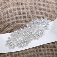 Iron Sew Rhinestone Crystal Wedding Bridal Craft DIY Applique Sash Dress Motif - Thumbnail 3