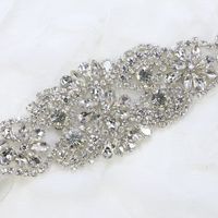 Pearl Vintage Style Classic Long Crystal Rhinestone Wedding Bridal Applique - Thumbnail 2