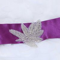 Leaves Leaf Hair Head Acrylic Beaded Wedding Sash Craft Applique DIY - Thumbnail 1