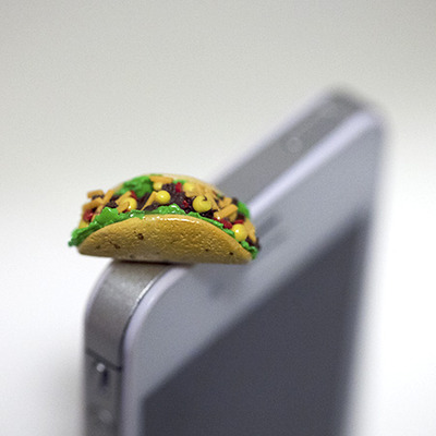 Kawaii Taco Iphone Earphone Plug/Dust Plug - Cellphone Headphone Handmade Decorations