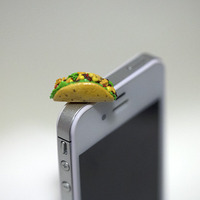 Kawaii Taco Iphone Earphone Plug/Dust Plug - Cellphone Headphone Handmade Decorations - Thumbnail 1