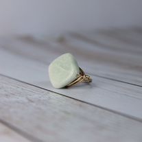 Natural Amazonite Wire Wrapped Gold Ring | Amazonite Ring | Unique Ring