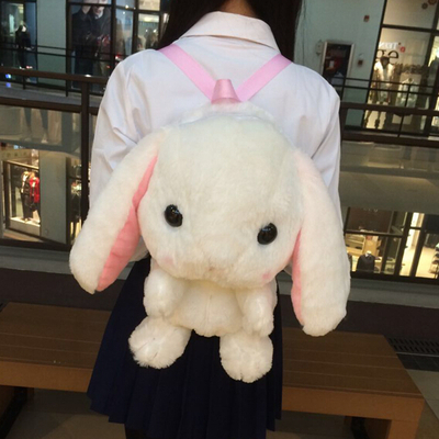 Lop rabbit cute plush doll backpack messenger bag