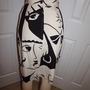 Vintage Faces Black/White Skirt Size M-L-3