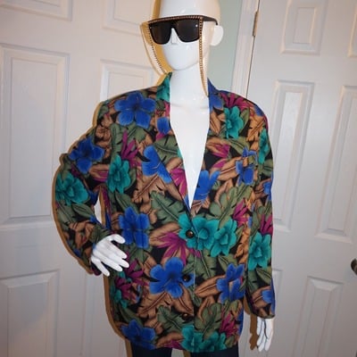 Vintage lesile fay colorful blazer size 1x