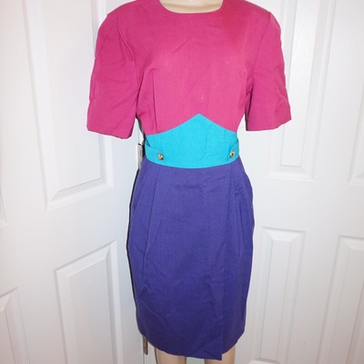 Vintage pink/blue/purple dress size l