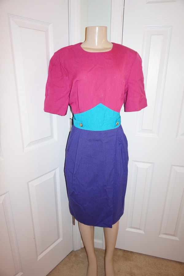 Vintage Pink/Blue/Purple Dress Size L