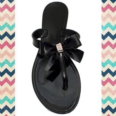 Rhinestone bow flipflop sandal