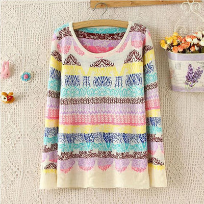 Round neck loose sweater