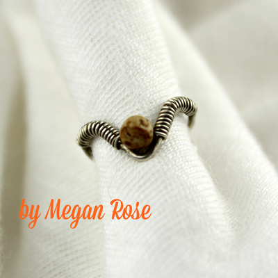 Ear Cuff with Leopard Skin Jasper - Single Chevron