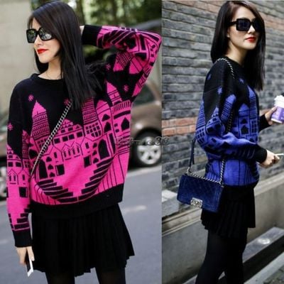  round neck loose sweater 