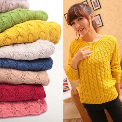  round neck knit pullover sweater 