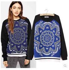  vintage floral print spliced  hoodie sweat sweatshirt