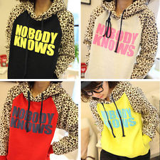 Nobody knows print hooded leopard sweatshirt hoodies
