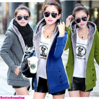 Thicken winter warm zipper hoodie jacket coat 