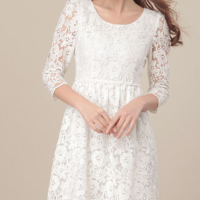 Sexy lace a line above knee plain womens dresses 023-141231017