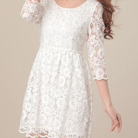 Sexy Lace A Line Above Knee Plain Womens Dresses 023-141231017 - Thumbnail 4