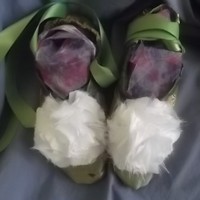 Tinkerbell Kids Size Flower Fairy Costume Shoes Slippers-Faeryspell Creations - Thumbnail 2