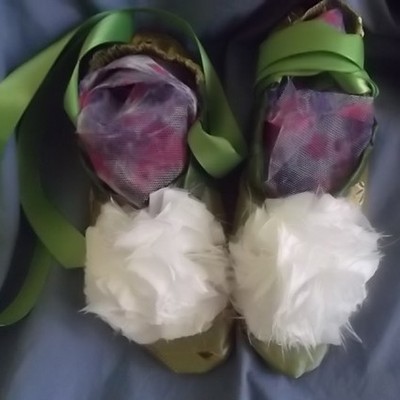 Tinkerbell adult size flower fairy costume shoes slippers-faeryspell creations - Thumbnail 2