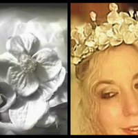 The Princess Bride Silver Flowers and Leaves Crown-Wedding-Fairy-Crown-Tiara-Faeryspell Creations - Thumbnail 1