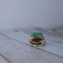 Turquoise Magnesite Gold Wire Wrapped Ring | Anti Tarnish Wire Ring-2