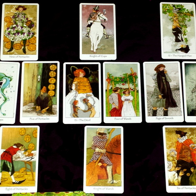The seasons spread - to see the next year's future or to review the previous year in a 20 tarot oracle card spread by professional psychic