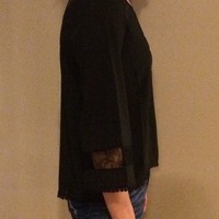 Chiffon & Lace Bell Sleeve Top - Thumbnail 1