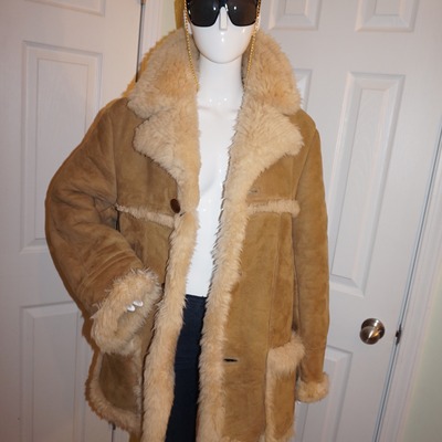 Vintage bailey's sheep skin suede coat size 1x