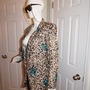 Vintage D &K Tan/Teal Rose Blazer Size S-M-1