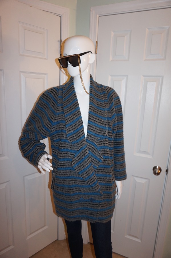Vintage Ami Coat Gray/Blue Coat Size XL
