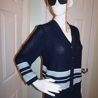 Vintage St. John Blue Cardigan Sweater Size M-L - Thumbnail 1