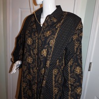 Vintage Connections Black Polka Dot Top Size XL - Thumbnail 2