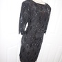 Vintage Argenti Black Sequins Dress Size L-1