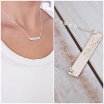 The Ikuko Necklace | Gold Filled Bar Necklace | Hand Stamped Necklace