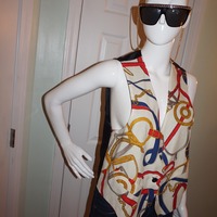 Vintage Vest  Unlimited Versace Style Vest Size S-M - Thumbnail 2