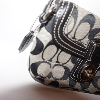 Authentic black signature coach wristlet 