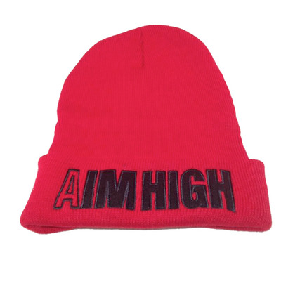 Aim high beanie - red and black