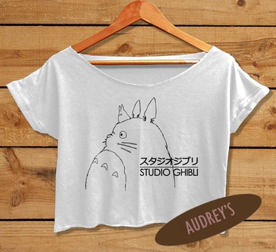 studio ghibli shirt totoro women's crop tee anime 
