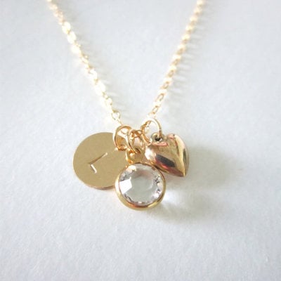 Personalized cluster necklace, dainty personalized jewelry