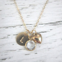 Personalized cluster necklace, dainty personalized jewelry - Thumbnail 2