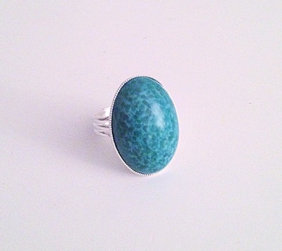 Large Jade Green Stone Ring