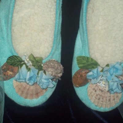Mermaid slippers--adult size (child size available too)--faeryspell creations - Thumbnail 2