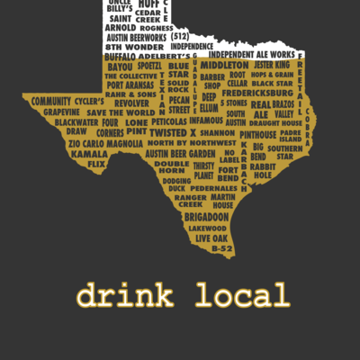 Drink local-texas beer t-shirt